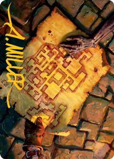 Dungeon Map Art Card Gold Stamped Signature Art Series: Adventures in the Forgotten Realms Magic card