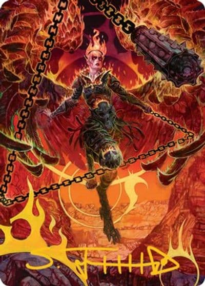 Zariel Archduke of Avernus Art Card Gold Stamped Signature Art Series: Adventures in the Forgotten Realms Magic card