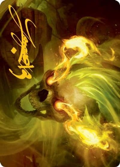 Flameskull Art Card Gold Stamped Signature Art Series: Adventures in the Forgotten Realms Magic card