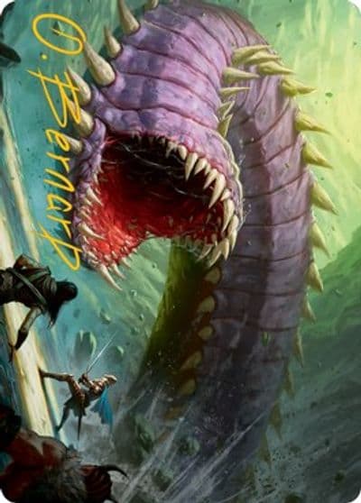 Purple Worm Art Card Gold Stamped Signature Art Series: Adventures in the Forgotten Realms Magic card