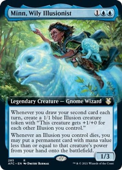 Minn Wily Illusionist Extended Art Commander: Adventures in the Forgotten Realms Magic card