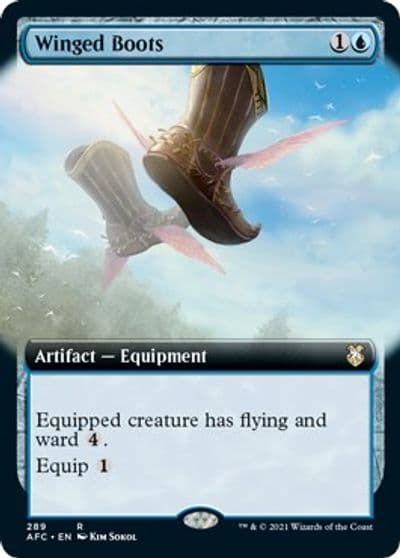 Winged Boots Extended Art Commander: Adventures in the Forgotten Realms Magic card