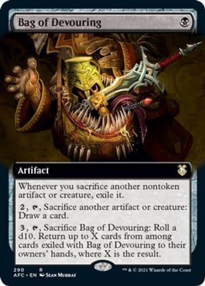 Bag of Devouring Extended Art Commander: Adventures in the Forgotten Realms Magic card