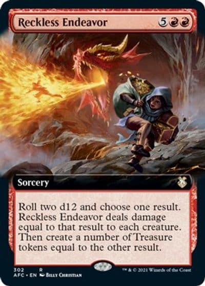 Reckless Endeavor Extended Art Commander: Adventures in the Forgotten Realms Magic card