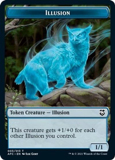 Illusion Zombie Double Sided Token Commander: Adventures in the Forgotten Realms Magic card