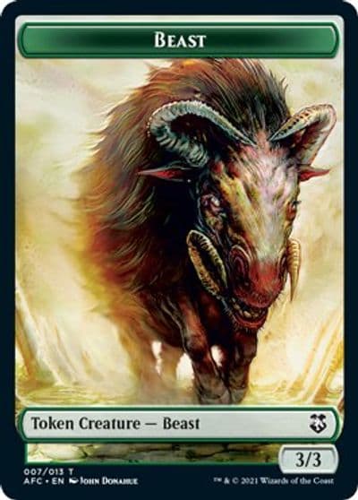 Beast Dragon Spirit Double Sided Token Commander: Adventures in the Forgotten Realms Magic card