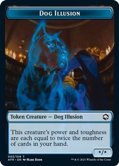 Dog Illusion Vecna Double Sided Token Adventures in the Forgotten Realms Magic card