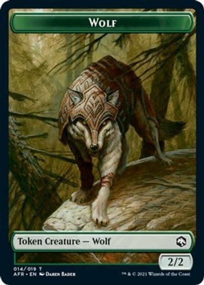 Wolf Guenhwyvar Double Sided Token Adventures in the Forgotten Realms Magic card