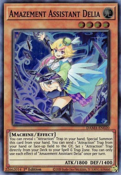Amazement Assistant Delia Dawn of Majesty Yu-Gi-Oh! card