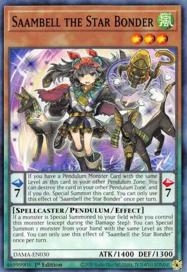 Saambell the Star Bonder Dawn of Majesty Yu-Gi-Oh! card
