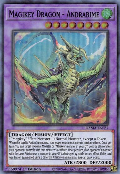 Magikey Dragon Andrabime Dawn of Majesty Yu-Gi-Oh! card