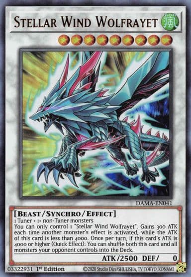 Stellar Wind Wolfrayet Dawn of Majesty Yu-Gi-Oh! card