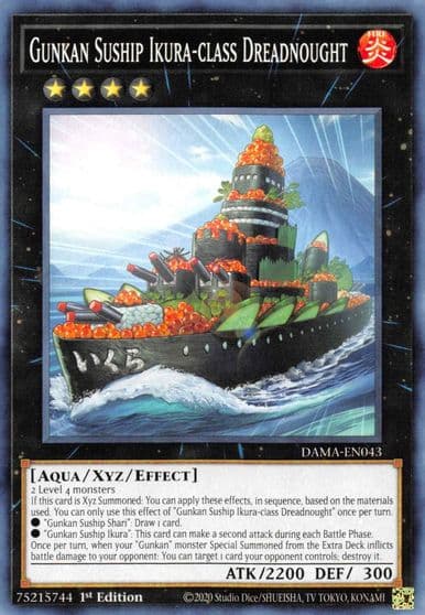 Gunkan Suship Ikura class Dreadnought Dawn of Majesty Yu-Gi-Oh! card