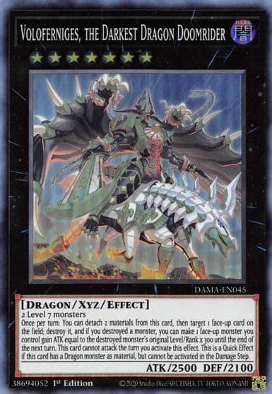 Voloferniges the Darkest Dragon Doomrider Dawn of Majesty Yu-Gi-Oh! card