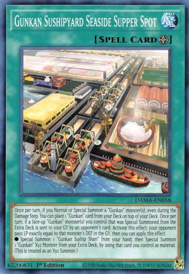 Gunkan Sushipyard Seaside Supper Spot Dawn of Majesty Yu-Gi-Oh! card