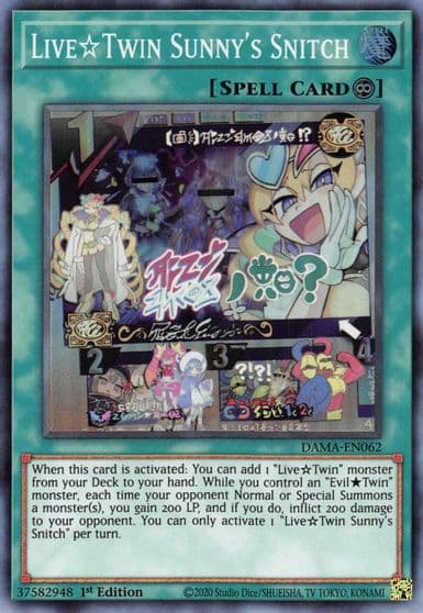 Live Twin Sunnys Snitch Dawn of Majesty Yu-Gi-Oh! card