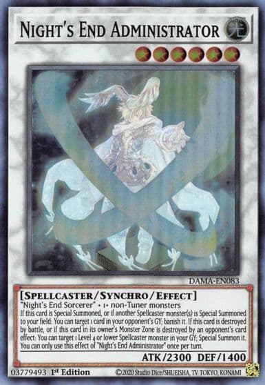 Nights End Administrator Dawn of Majesty Yu-Gi-Oh! card