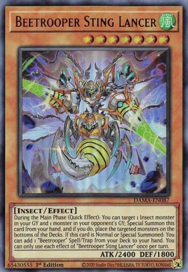 Beetrooper Sting Lancer Dawn of Majesty Yu-Gi-Oh! card