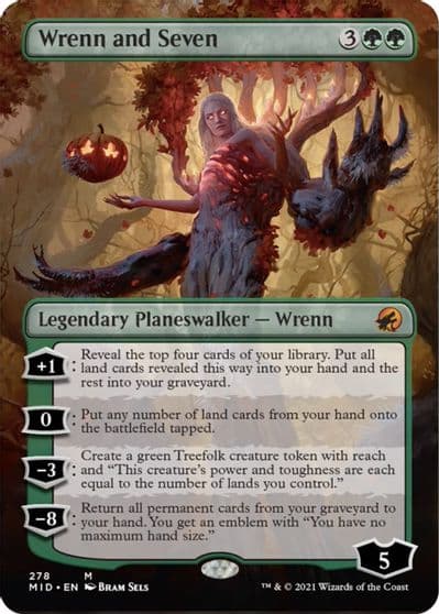 Wrenn and Seven Borderless Innistrad: Midnight Hunt Magic card
