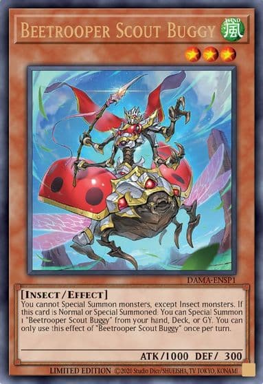 Beetrooper Scout Buggy DAMA ENSP1 Dawn of Majesty Yu-Gi-Oh! card