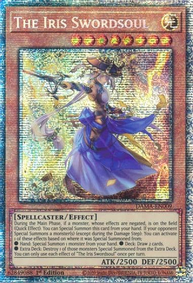 The Iris Swordsoul Starlight Rare Dawn of Majesty Yu-Gi-Oh! card