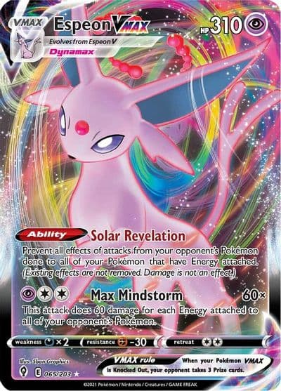 Espeon VMAX SWSH07: Evolving Skies Pokemon card