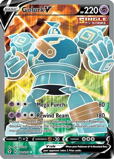 Golurk V (Full Art) SWSH07: Evolving Skies Pokemon card
