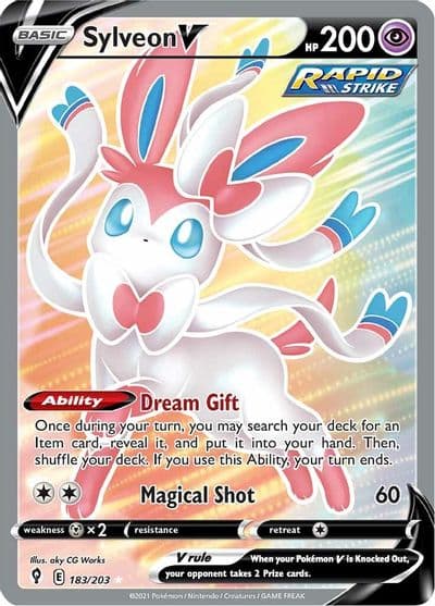Sylveon V (Full Art) SWSH07: Evolving Skies Pokemon card