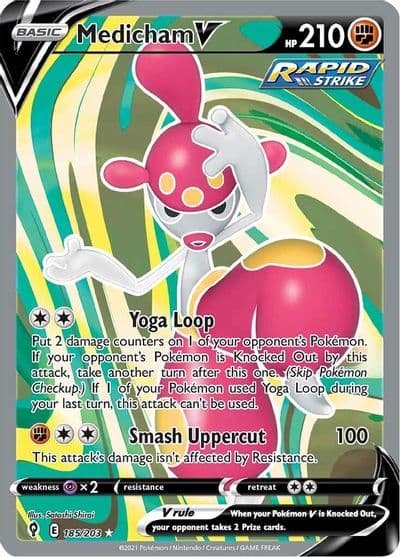 Medicham V (Full Art) SWSH07: Evolving Skies Pokemon card
