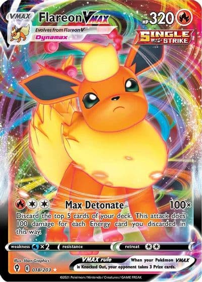 Flareon VMAX SWSH07: Evolving Skies Pokemon card