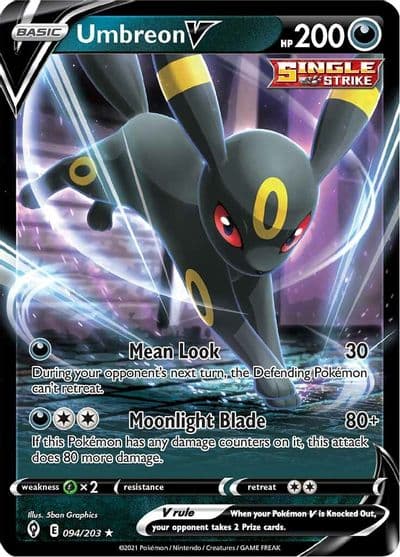 Umbreon V SWSH07: Evolving Skies Pokemon card