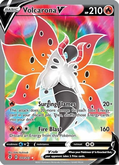 Volcarona V (Full Art) SWSH07: Evolving Skies Pokemon card