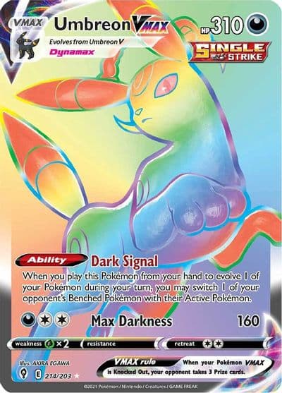 Umbreon VMAX (Secret) SWSH07: Evolving Skies Pokemon card