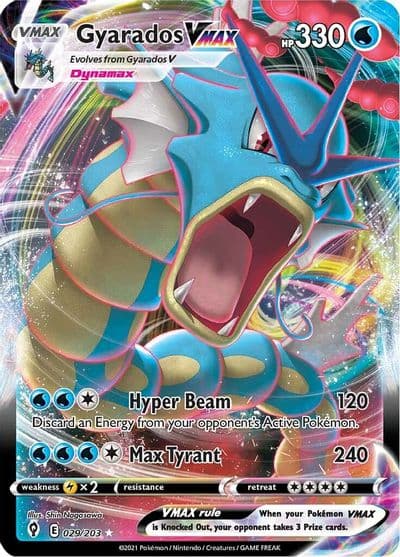 Gyarados VMAX SWSH07: Evolving Skies Pokemon card