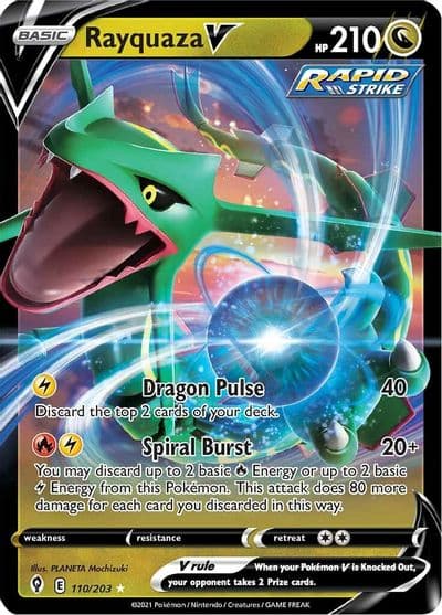 Rayquaza V SWSH07: Evolving Skies Pokemon card