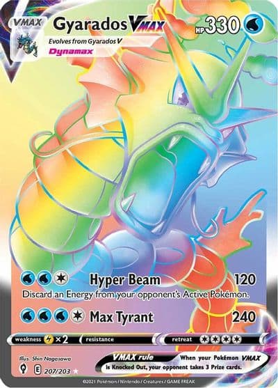 Gyarados VMAX (Secret) SWSH07: Evolving Skies Pokemon card