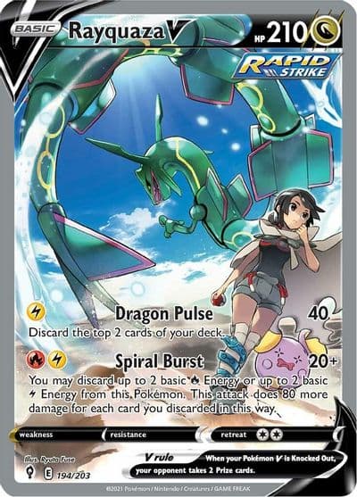 Rayquaza V (Alternate Full Art) SWSH07: Evolving Skies Pokemon card