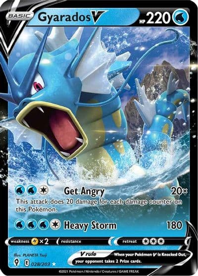 Gyarados V SWSH07: Evolving Skies Pokemon card