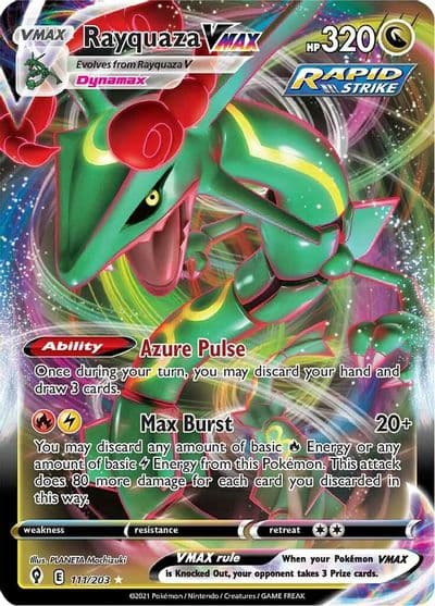 Rayquaza VMAX SWSH07: Evolving Skies Pokemon card