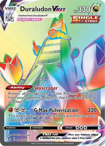 Duraludon VMAX (Secret) SWSH07: Evolving Skies Pokemon card