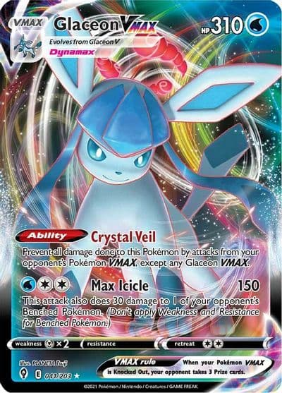 Glaceon VMAX SWSH07: Evolving Skies Pokemon card