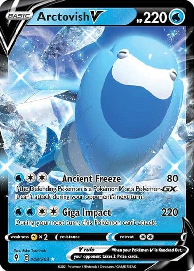 Arctovish V SWSH07: Evolving Skies Pokemon card