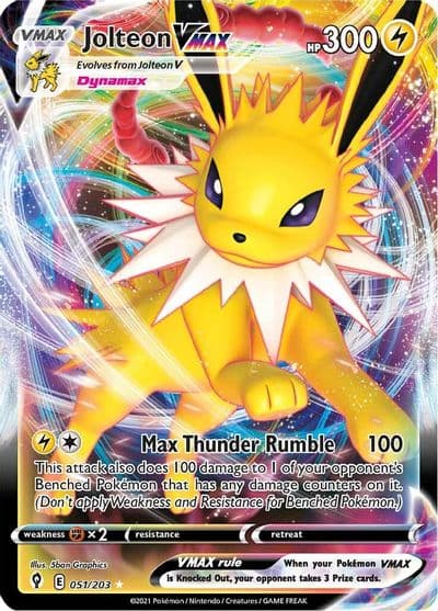 Jolteon VMAX SWSH07: Evolving Skies Pokemon card