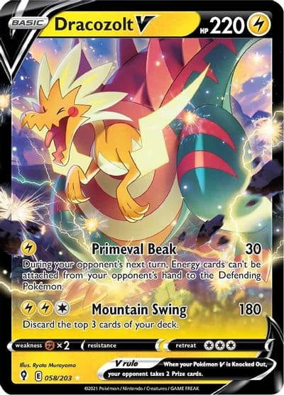 Dracozolt V SWSH07: Evolving Skies Pokemon card