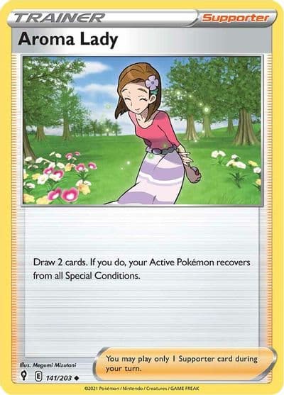 Aroma Lady SWSH07: Evolving Skies Pokemon card