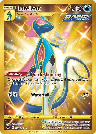 Inteleon (Secret) SWSH07: Evolving Skies Pokemon card