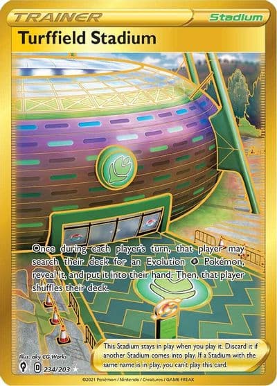 Turffield Stadium (Secret) SWSH07: Evolving Skies Pokemon card