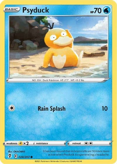 Psyduck SWSH07: Evolving Skies Pokemon card