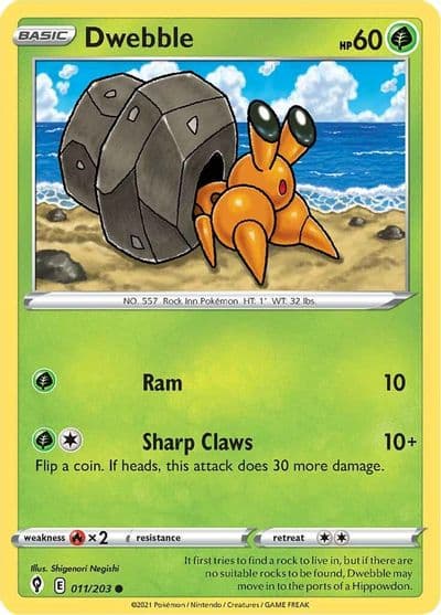 Dwebble SWSH07: Evolving Skies Pokemon card