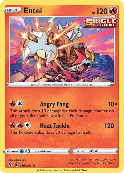 Entei SWSH07: Evolving Skies Pokemon card